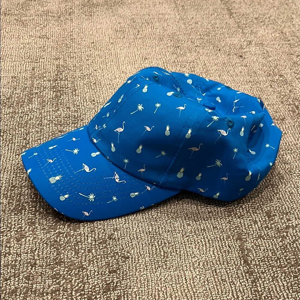 Imperial blue tropical print hat